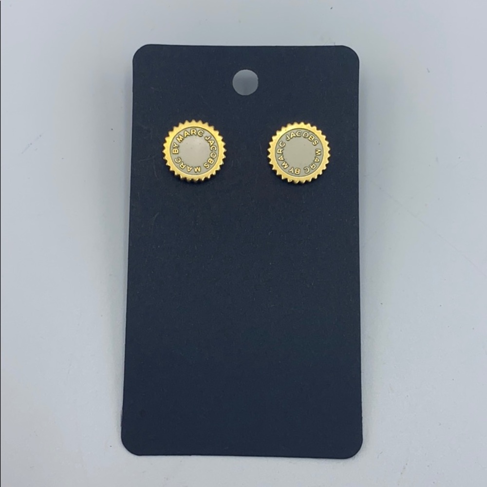 Marc by Marc Jacobs Cream and Gold Stud Earrings